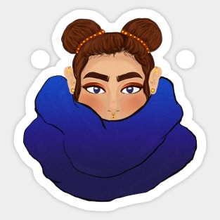 Scarf-face Sticker